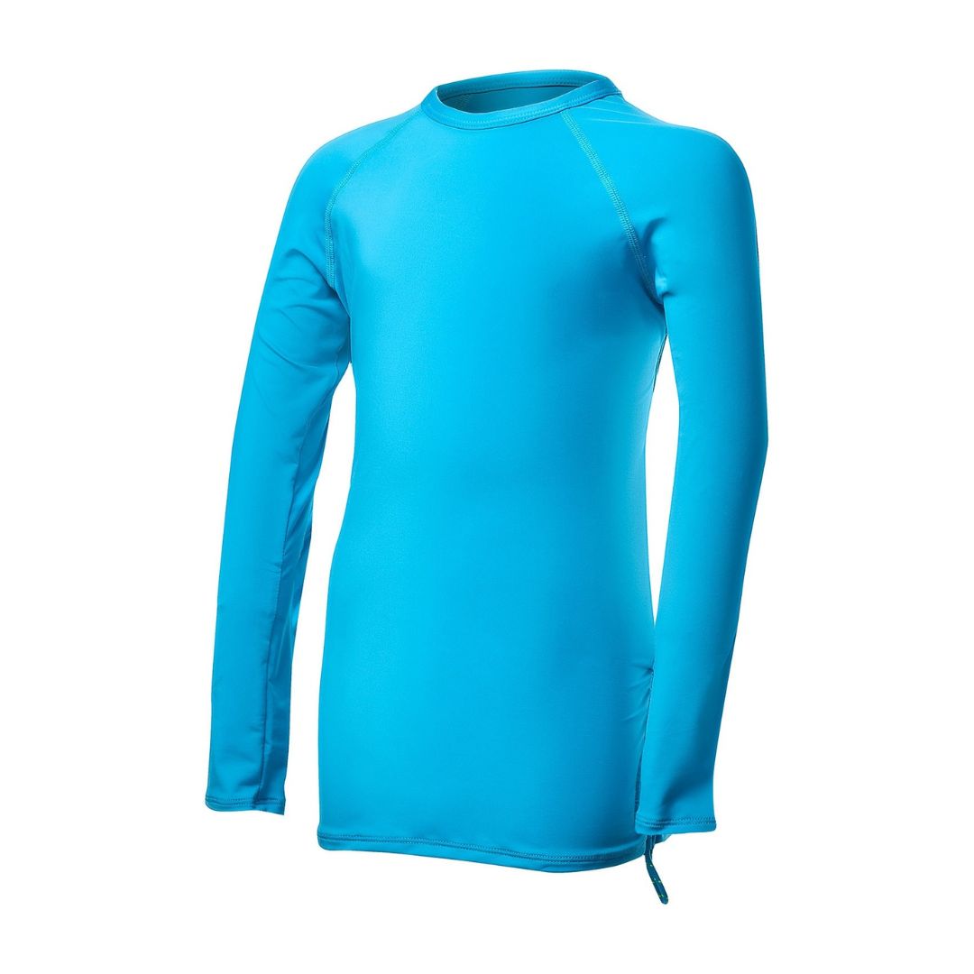 TYR Girl's Solid Long Sleeve Rashguard - Turquoise