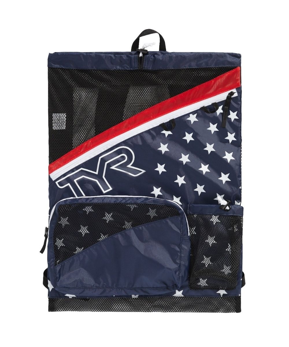 TYR Elite Team Mesh Backpack - Red/Navy