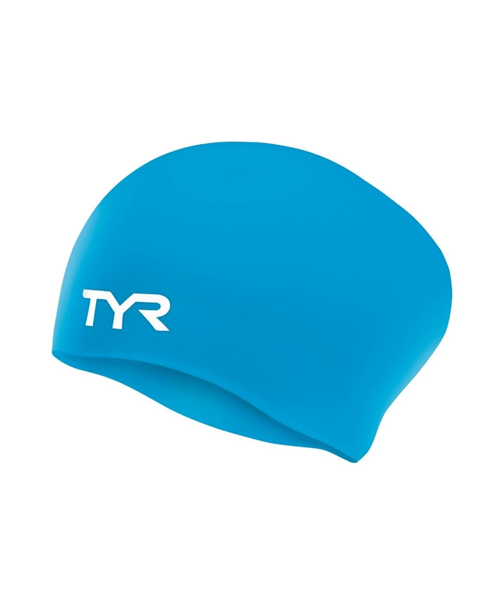 TYR Wrinkle-Free Long Hair Silicone Cap - Blue