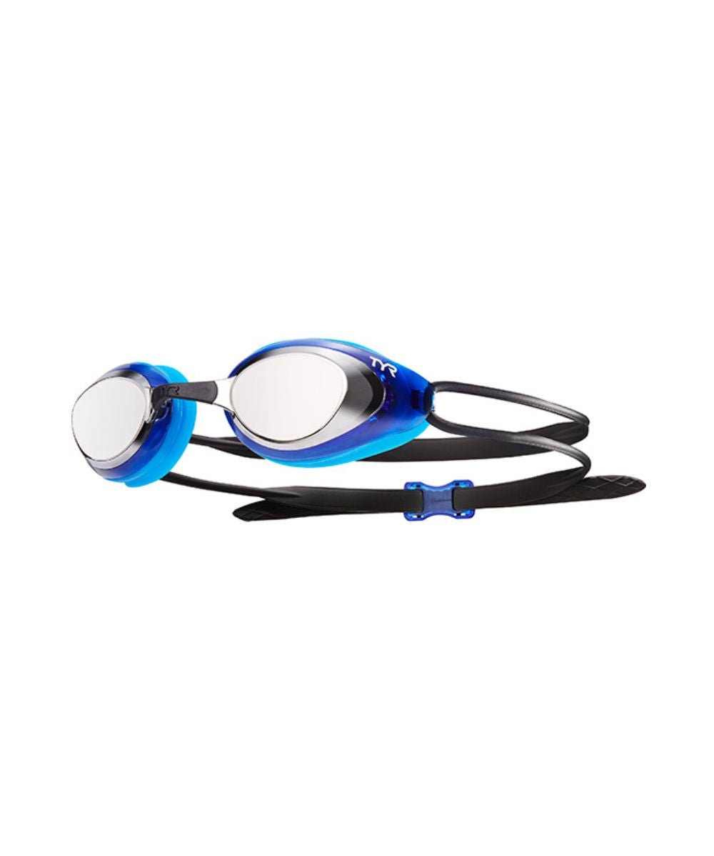 TYR Blackhawk Racing Mirrored Goggle - Silver/Black/Blue