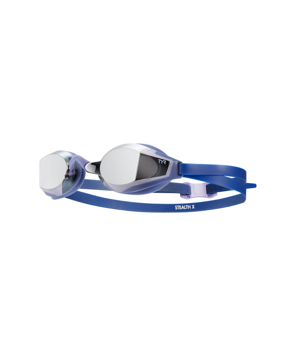 TYR Stealth-X Mirrored Goggle - Silver/Purple/Navy