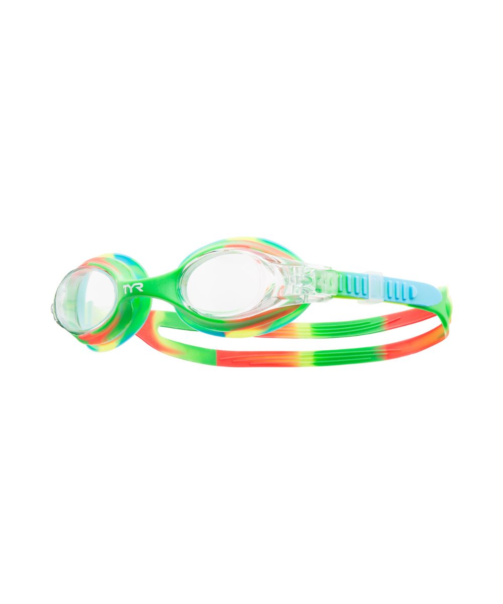 TYR Swimple Tie Dye Kids Goggle - Clear/Green/Orange