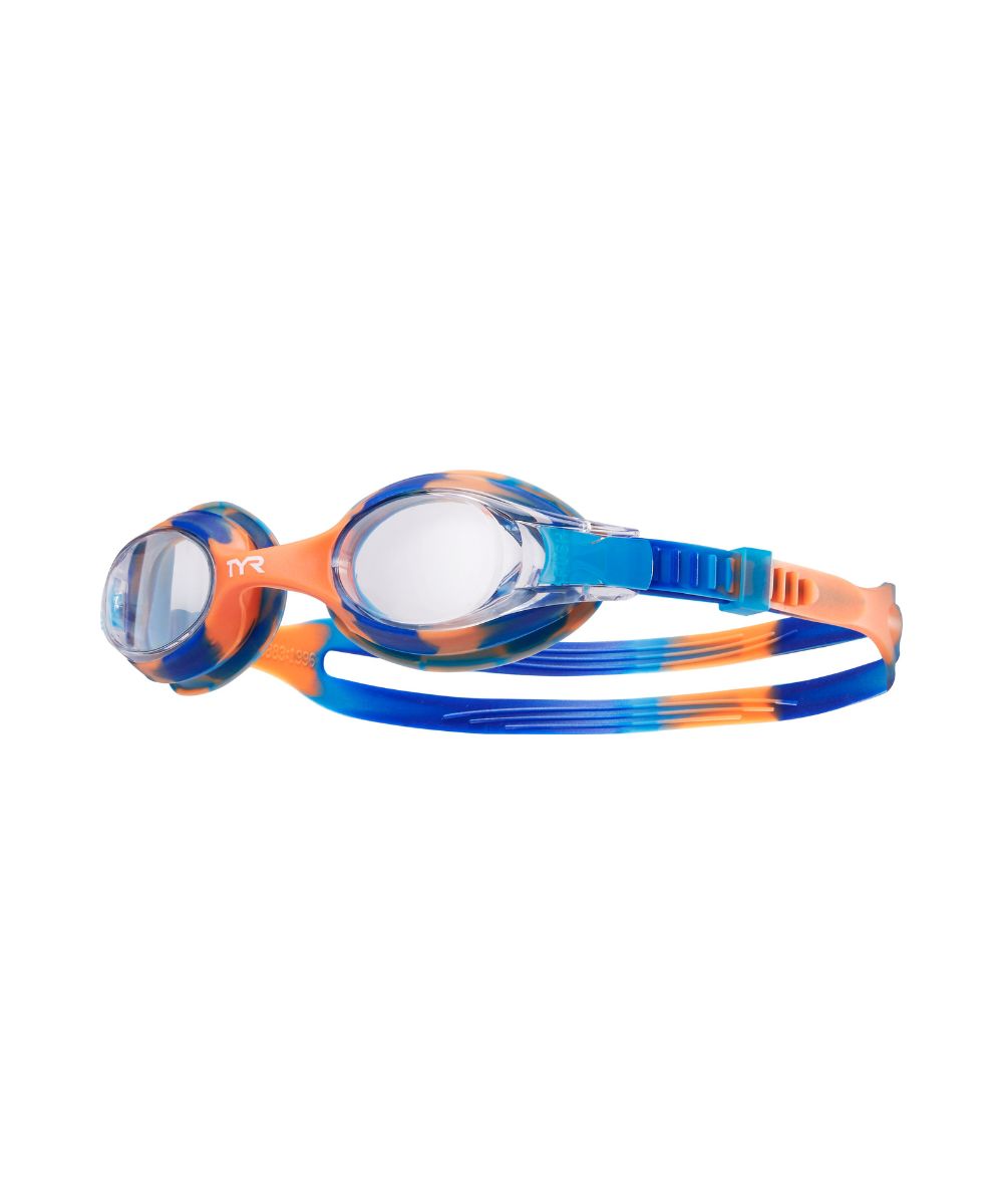 TYR Swimple Tie Dye Kids Goggle - Clear/Blue/Orange