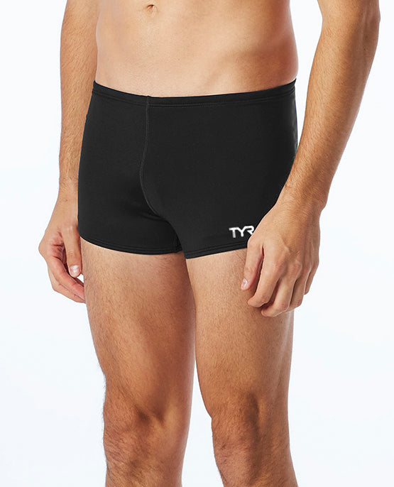 TYR Men's Solid Durafast Elite Square Leg - Black