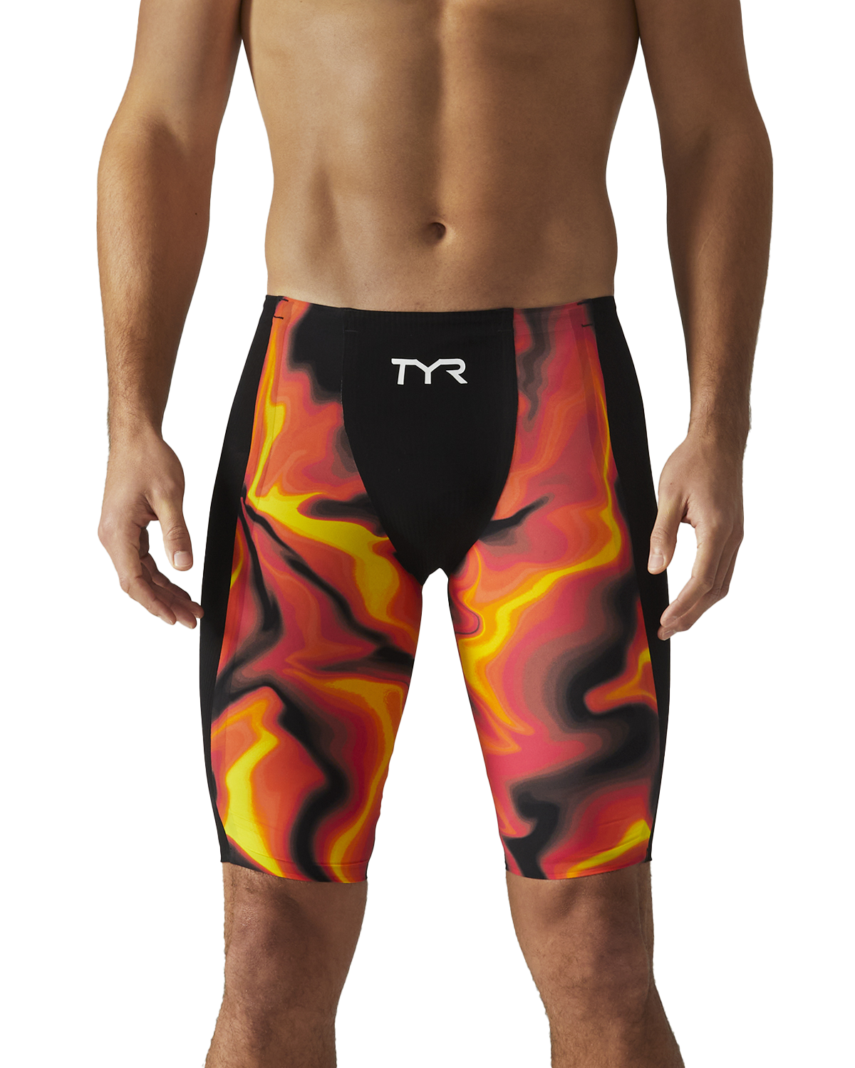 TYR Men's Shockwave High Waist Infrared Jammer - Fire