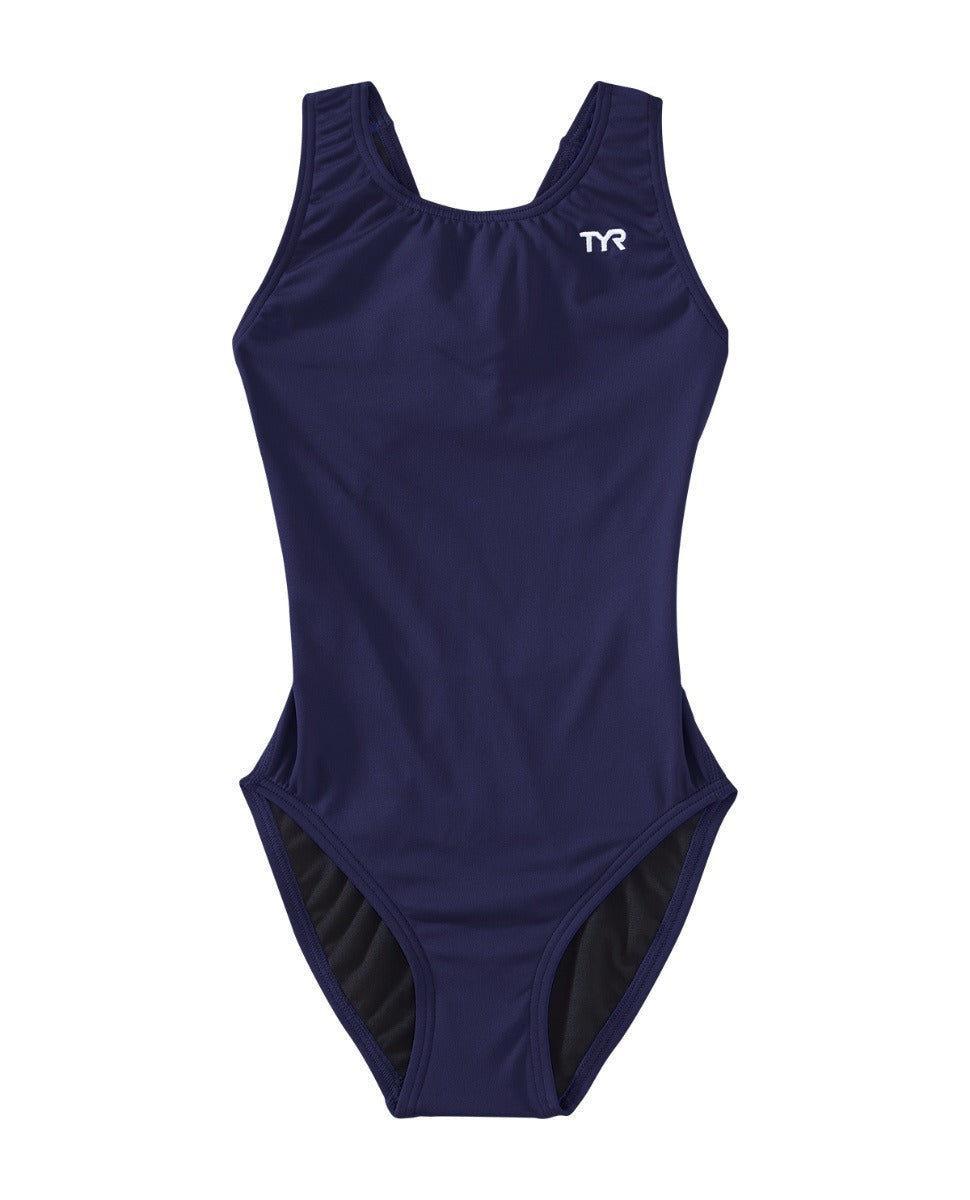 TYR Girl's Solid Durafast Elite Maxfit - Navy